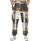 Men's Sweatpants Modern Art Abstraction Brown and White
