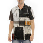 Men's Polo Shirt Modern Art Abstraction Brown and White