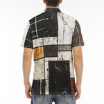 Men's Polo Shirt Modern Art Abstraction Brown and White