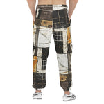Men's Sweatpants Modern Art Abstraction Brown and White