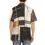 Hawaiian Shirt Modern Art Abstraction Brown and White
