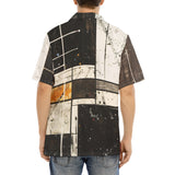 Hawaiian Shirt Modern Art Abstraction Brown and White