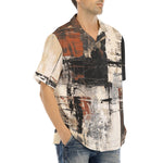 Hawaiian Shirt Modern Art Abstraction Brown and White