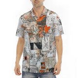 Men's Polo Shirt Pieces of Paper Fabric and Paint Splashes
