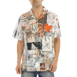 Hawaiian Shirt Pieces of Paper Fabric and Paint Splashes