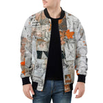 Bomber Jacket Pieces of Paper Fabric and Paint Splashes