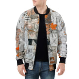 Bomber Jacket Pieces of Paper Fabric and Paint Splashes