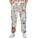 Men's Sweatpants Pieces of Paper Fabric and Paint Splashes