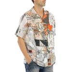 Hawaiian Shirt Pieces of Paper Fabric and Paint Splashes