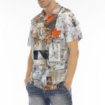 Men's Polo Shirt Pieces of Paper Fabric and Paint Splashes