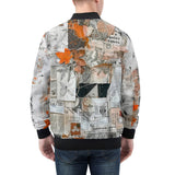 Bomber Jacket Pieces of Paper Fabric and Paint Splashes