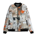 Bomber Jacket Pieces of Paper Fabric and Paint Splashes
