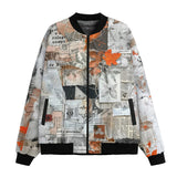 Bomber Jacket Pieces of Paper Fabric and Paint Splashes