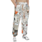 Men's Sweatpants Pieces of Paper Fabric and Paint Splashes
