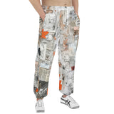Men's Sweatpants Pieces of Paper Fabric and Paint Splashes