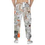 Men's Sweatpants Pieces of Paper Fabric and Paint Splashes