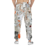 Men's Sweatpants Pieces of Paper Fabric and Paint Splashes