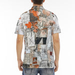 Men's Polo Shirt Pieces of Paper Fabric and Paint Splashes