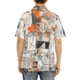 Hawaiian Shirt Pieces of Paper Fabric and Paint Splashes