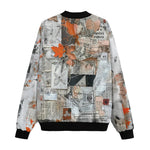 Bomber Jacket Pieces of Paper Fabric and Paint Splashes