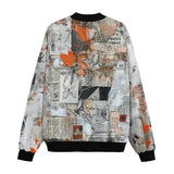Bomber Jacket Pieces of Paper Fabric and Paint Splashes