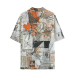 Hawaiian Shirt Pieces of Paper Fabric and Paint Splashes