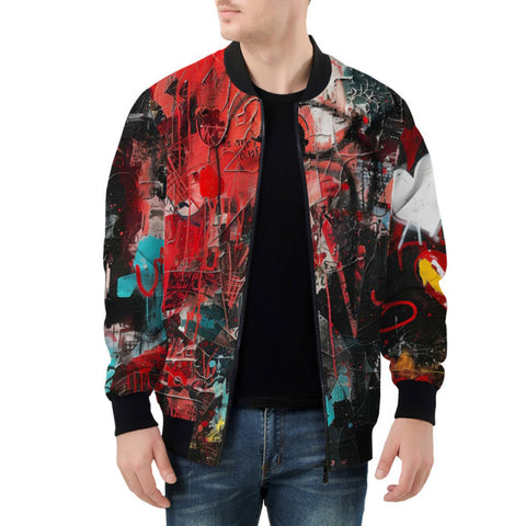 Bomber Jacket Graffiti Chaotic Collage