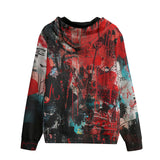 Men's Zip Up Hoodie Graffiti Chaotic Collage