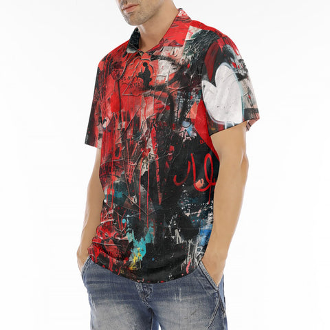 Men's Polo Shirt Graffiti Chaotic Collage