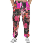 Men's Sweatpants Collage of Graffiti in a Pink and Black