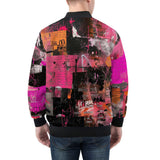 Bomber Jacket Collage of Graffiti in a Pink and Black