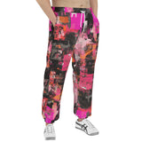 Men's Sweatpants Collage of Graffiti in a Pink and Black