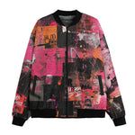 Bomber Jacket Collage of Graffiti in a Pink and Black