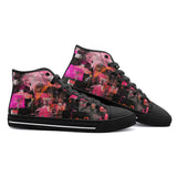 High-Top Canvas Shoes Collage of Graffiti in a Pink and Black