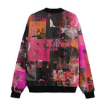Bomber Jacket Collage of Graffiti in a Pink and Black