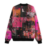 Bomber Jacket Collage of Graffiti in a Pink and Black