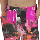 Men's Sweatpants Collage of Graffiti in a Pink and Black