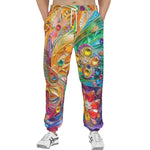 Men's Sweatpants Sparkling Gemstones with Flowers