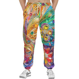 Men's Sweatpants Sparkling Gemstones with Flowers