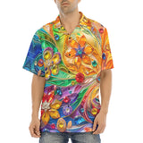 Hawaiian Shirt Sparkling Gemstones with Flowers