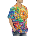 Hawaiian Shirt Sparkling Gemstones with Flowers
