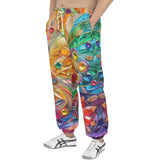 Men's Sweatpants Sparkling Gemstones with Flowers