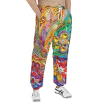 Men's Sweatpants Sparkling Gemstones with Flowers