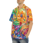 Hawaiian Shirt Sparkling Gemstones with Flowers