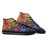 High-Top Canvas Shoes Sparkling Gemstones with Flowers