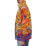 Down-Padded Puffer Jacket Sparkling Gemstones with Flowers