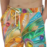 Men's Sweatpants Sparkling Gemstones with Flowers
