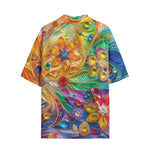 Hawaiian Shirt Sparkling Gemstones with Flowers