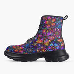 Casual Leather Chunky Boots Kaleidoscope of Vibrant Colors