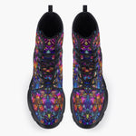 Casual Leather Chunky Boots Kaleidoscope of Vibrant Colors